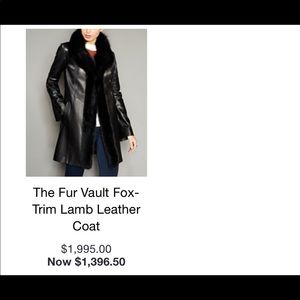 Macy’s The Fur Vault Fox - Trim Lamb Leather Coat